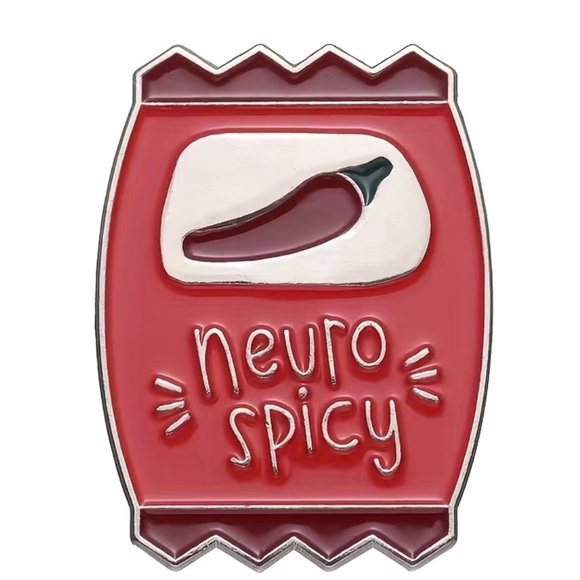 Other - 3/$25 “Neuro Spicy” Hit Sauce Packet Pin Badge Brooch UNISEX Hot Pepper
